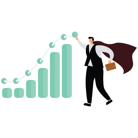 Grow business increase sales and profit  Illustration
