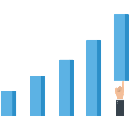 Grow business increase sales and profit  Illustration