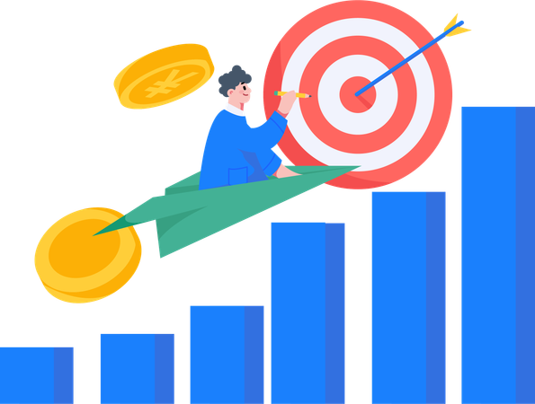 Grow Business Target  Illustration