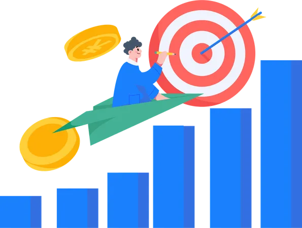 Grow Business Target  Illustration