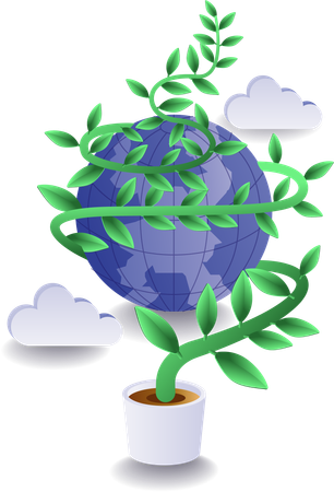 Grow more trees on planet earth  Illustration