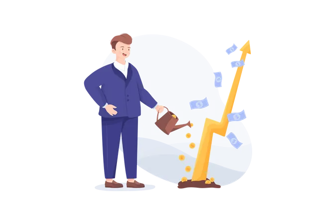Grow profit and income  Illustration