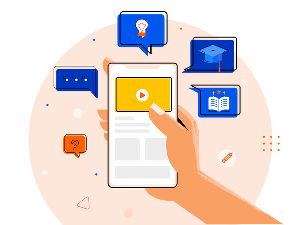 Grow skills by learning online  Illustration