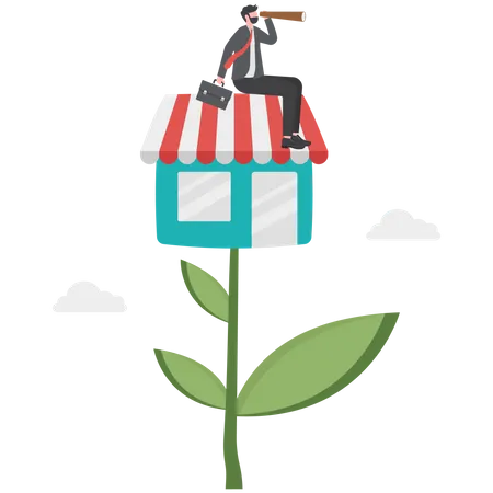 Grow Your Shop And Earn More Profit Expand Store Front Or Grow Small Business Marketing To Promote Shop Increase Revenue Concept Illustration