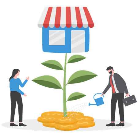 Grow your shop and earn more profit  Illustration