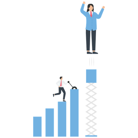 Growing business graph  Illustration