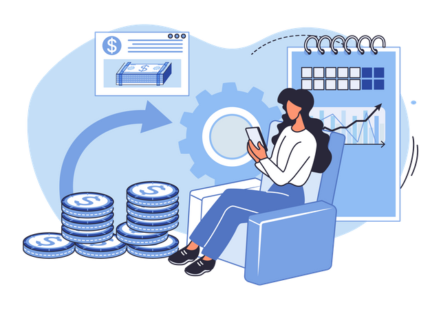 Growing investment graph  Illustration