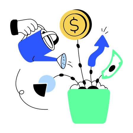 Growing money  Illustration