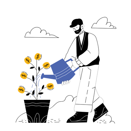 Growing Money Interest  Illustration