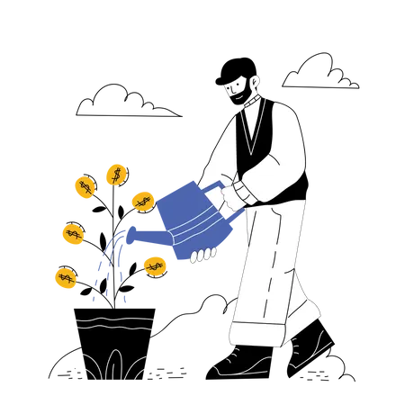Growing Money Interest  Illustration