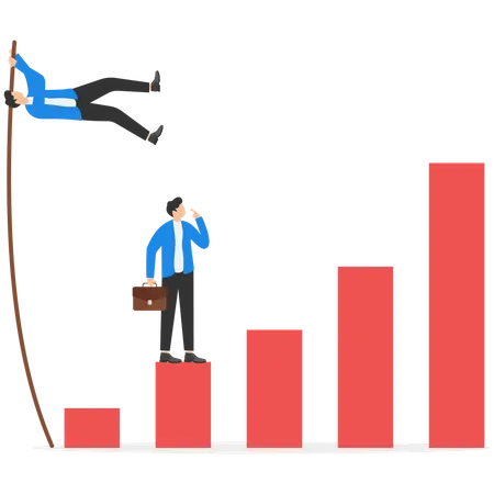 Growth For Business People And Jumping Concept Business Vector Illustration Illustration