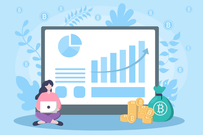 Growth in Bitcoin Investment  Illustration