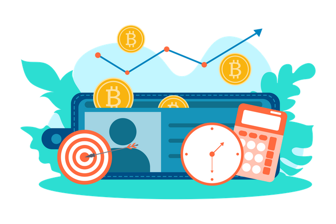 Growth in bitcoin valuation over time  Illustration