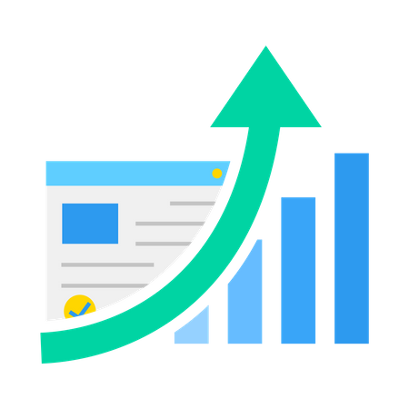 Growth in sales after marketing campaign Illustration