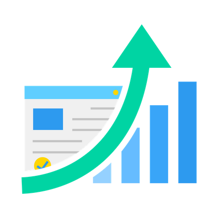 Growth in sales after marketing campaign  Illustration