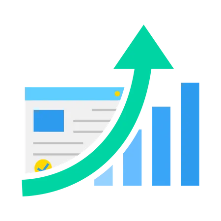 Growth in sales after marketing campaign  Illustration