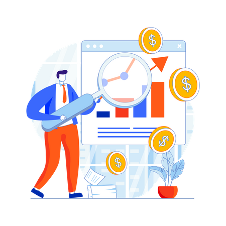 Growth management by businessman  Illustration