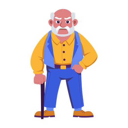 Grumpy grandpa  Illustration