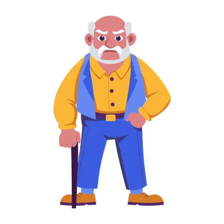 Grumpy grandpa  Illustration