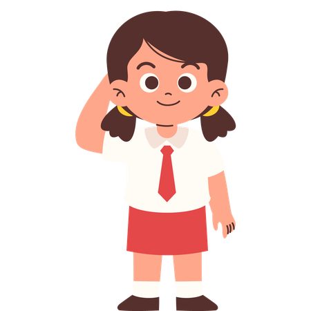 Grundschüler macht Salut  Illustration