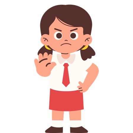 Grundschüler sagt Nein  Illustration