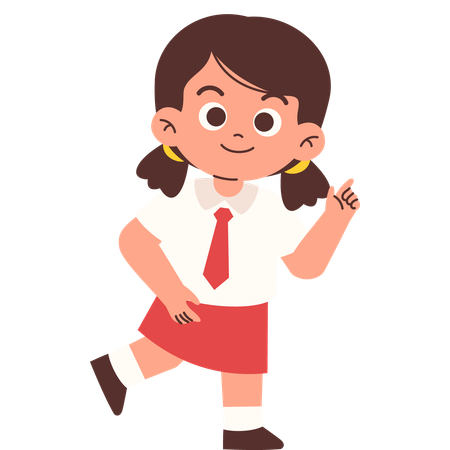 Grundschüler zeigt auf etwas  Illustration
