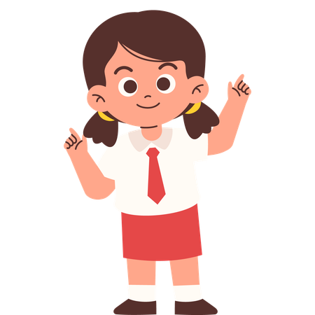 Grundschüler zeigen etwas  Illustration