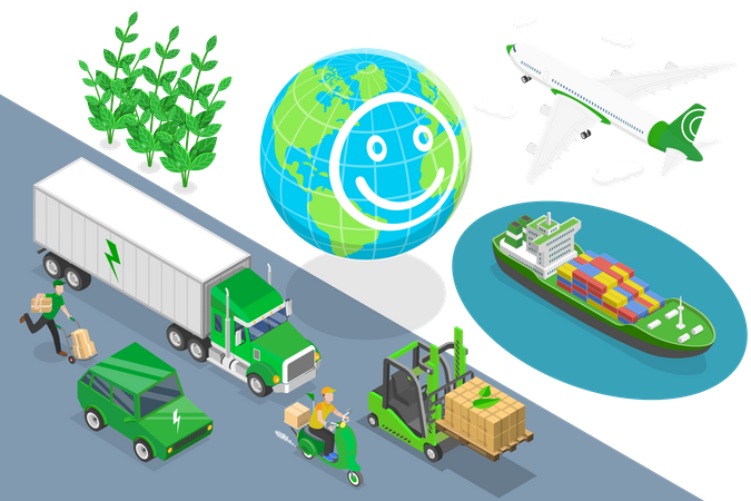 Grüne Logistik  Illustration