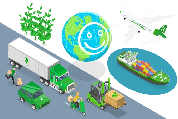 Grüne Logistik  Illustration