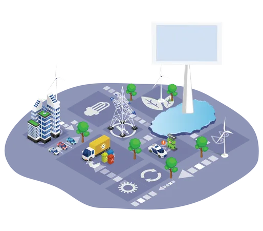 Grünes Technologie-Ökosystem  Illustration