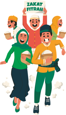 Grupo de jóvenes Zakat Fitrah  Ilustración