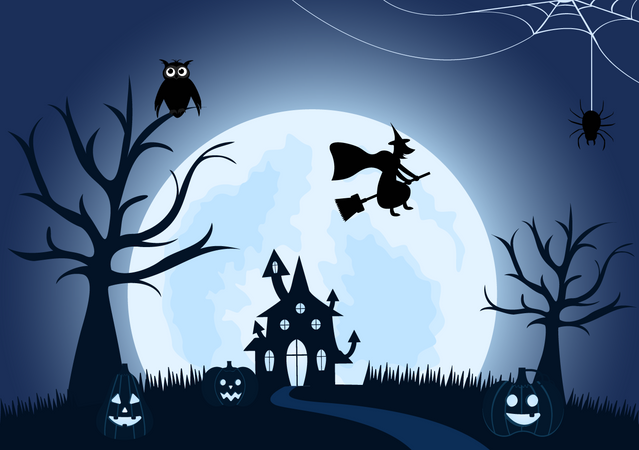 Gruselige Halloween-Nacht  Illustration