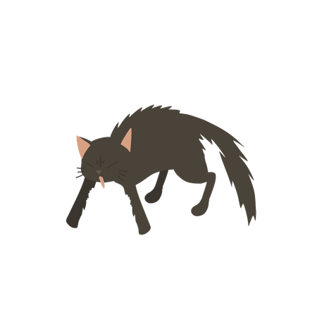 Gruselige Katze  Illustration