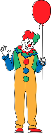 Gruseliger Clown mit Luftballon  Illustration