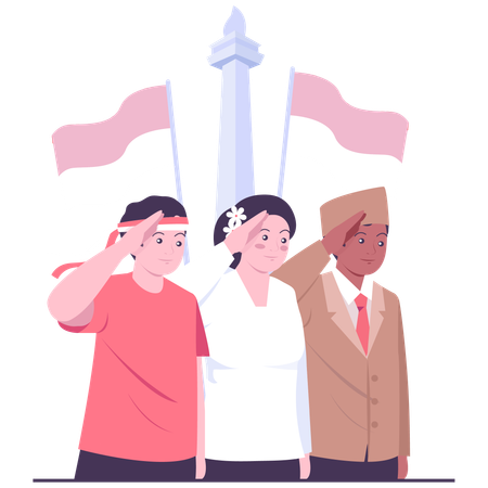 Gruß an Nationalhelden  Illustration