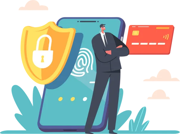 Guard protect confidential Access Illustration