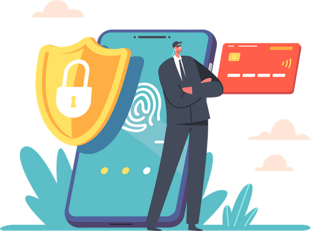 Guard protect confidential Access  Illustration