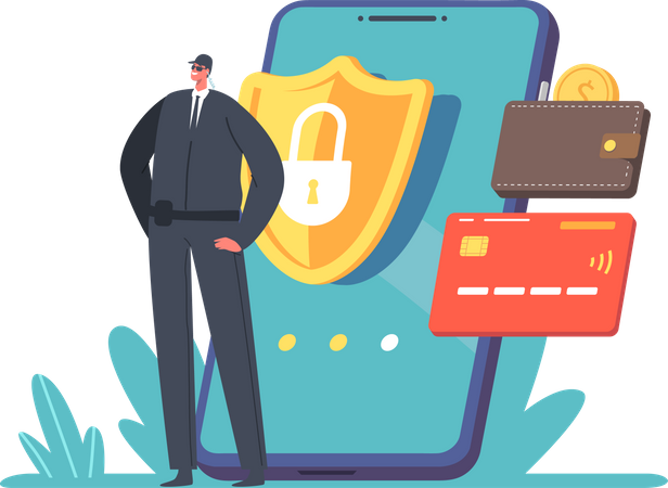 Guard Protect Smartphone Illustration