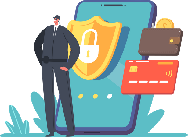 Guard Protect Smartphone  Illustration