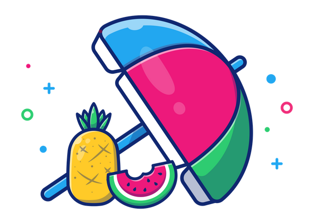 Guarda-chuva com frutas  Ilustração