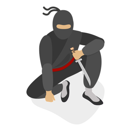 Guerreiros ninjas  Ilustração