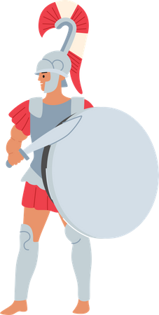 Gladiador guerrero romano  Ilustración