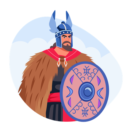 Guerrier Vinking portant un costume  Illustration