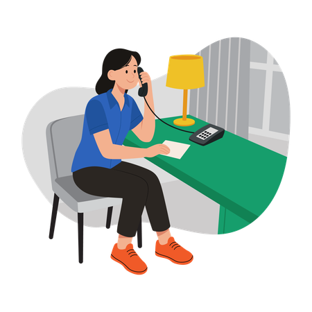 Guest Call to hotel Lobby  Illustration