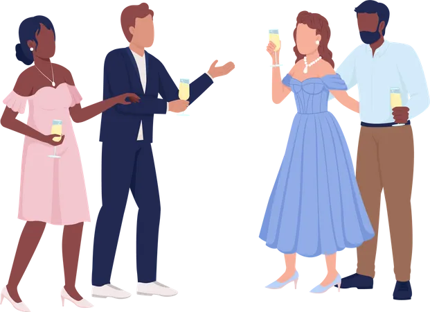 Guests raising toast  Illustration