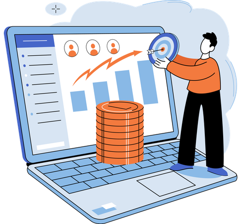 El análisis de marketing orienta las estrategias de toma de decisiones basadas en datos  Ilustración