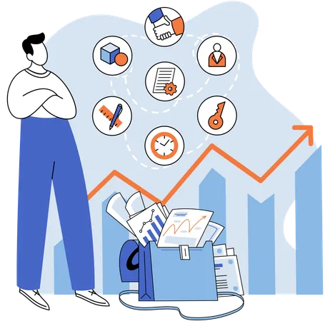 El análisis de marketing orienta las estrategias de toma de decisiones basadas en datos  Ilustración