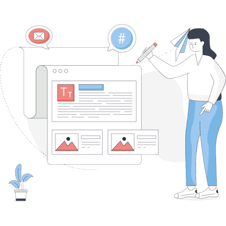 Guía paso a paso para crear una página de destino eficaz para su sitio web con consejos de diseño y mejores prácticas.  Ilustración