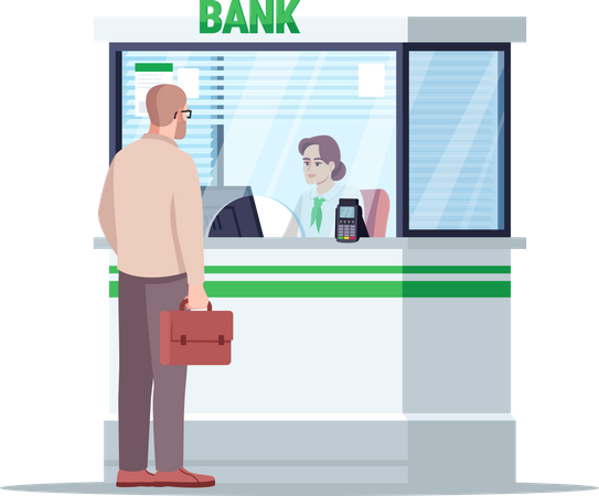 Guichet de réception bancaire  Illustration