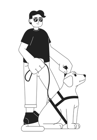 Guide dog for blind man  Illustration